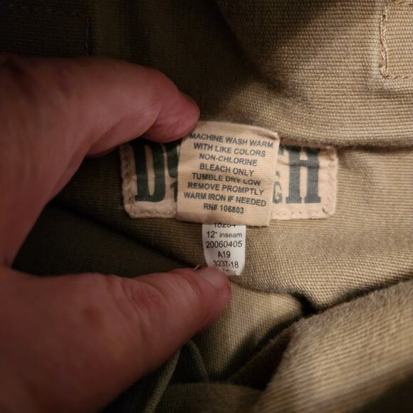 DULUTH TRADING CO Shorts Mens 40 (42) Tan 12" Cargo Heavy Pockets Flex Fire Hose - Picture 6 of 12